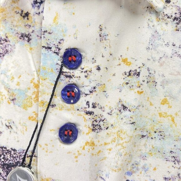 Au Noir Men’s Magnani Long Sleeve Button-Up Shirt Size 4XL White - Picture 13 of 15